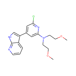 COCCN(CCOC)c1cc(-c2c[nH]c3ncccc23)cc(Cl)n1 ZINC000063539754