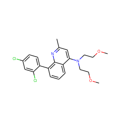 COCCN(CCOC)c1cc(C)nc2c(-c3ccc(Cl)cc3Cl)cccc12 ZINC000013553460