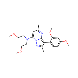 COCCN(CCOC)c1cc(C)nc2c(-c3ccc(OC)cc3OC)c(C)nn12 ZINC000027193246