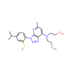 COCCN(CCOC)c1cc(C)nc2c1nnn2-c1ccc(C(C)C)cc1SC ZINC000013795071