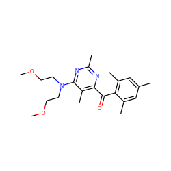 COCCN(CCOC)c1nc(C)nc(C(=O)c2c(C)cc(C)cc2C)c1C ZINC000028360363