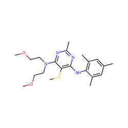 COCCN(CCOC)c1nc(C)nc(Nc2c(C)cc(C)cc2C)c1SC ZINC000169309988