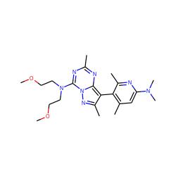 COCCN(CCOC)c1nc(C)nc2c(-c3c(C)cc(N(C)C)nc3C)c(C)nn12 ZINC000040913621