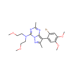 COCCN(CCOC)c1nc(C)nc2c(-c3cc(OC)c(OC)cc3Br)c(C)nn12 ZINC000040899875