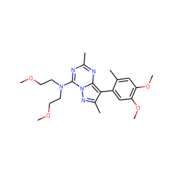 COCCN(CCOC)c1nc(C)nc2c(-c3cc(OC)c(OC)cc3C)c(C)nn12 ZINC000040898934