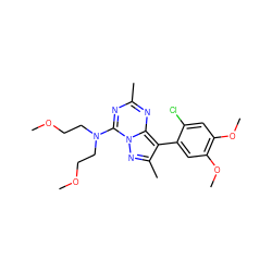 COCCN(CCOC)c1nc(C)nc2c(-c3cc(OC)c(OC)cc3Cl)c(C)nn12 ZINC000040938294