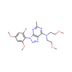 COCCN(CCOC)c1nc(C)nc2c1nnn2-c1c(Br)cc(OC)cc1OC ZINC000013794934