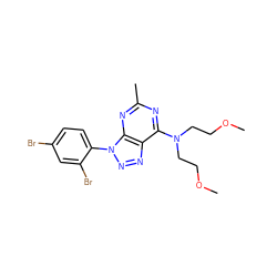 COCCN(CCOC)c1nc(C)nc2c1nnn2-c1ccc(Br)cc1Br ZINC000013794945