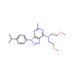 COCCN(CCOC)c1nc(C)nc2c1nnn2-c1ccc(C(C)C)cc1 ZINC000013794923