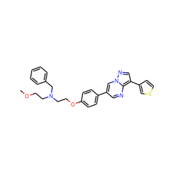 COCCN(CCOc1ccc(-c2cnc3c(-c4ccsc4)cnn3c2)cc1)Cc1ccccc1 ZINC000013819813