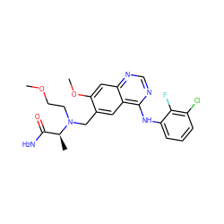 COCCN(Cc1cc2c(Nc3cccc(Cl)c3F)ncnc2cc1OC)[C@@H](C)C(N)=O ZINC000034800015