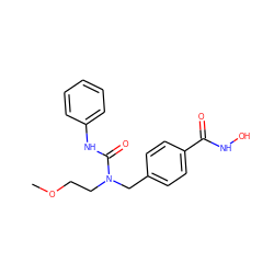 COCCN(Cc1ccc(C(=O)NO)cc1)C(=O)Nc1ccccc1 ZINC000095578019