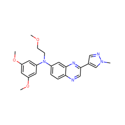 COCCN(c1cc(OC)cc(OC)c1)c1ccc2ncc(-c3cnn(C)c3)nc2c1 ZINC000204167370