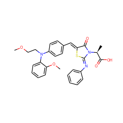 COCCN(c1ccc(/C=C2\S/C(=N\c3ccccc3)N([C@@H](C)C(=O)O)C2=O)cc1)c1ccccc1OC ZINC000072118481