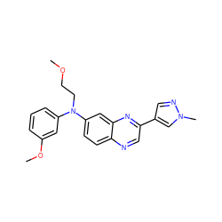 COCCN(c1cccc(OC)c1)c1ccc2ncc(-c3cnn(C)c3)nc2c1 ZINC000204168564