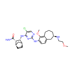 COCCN[C@@H]1CCCc2c(ccc(Nc3ncc(Cl)c(N[C@H]4[C@@H](C(N)=O)[C@@H]5C=C[C@H]4C5)n3)c2OC)C1 ZINC000117918687