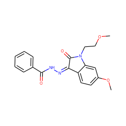 COCCN1C(=O)/C(=N\NC(=O)c2ccccc2)c2ccc(OC)cc21 ZINC000040974700