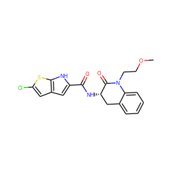 COCCN1C(=O)[C@@H](NC(=O)c2cc3cc(Cl)sc3[nH]2)Cc2ccccc21 ZINC000028818215