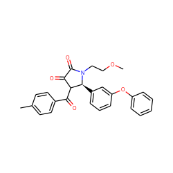 COCCN1C(=O)C(=O)C(C(=O)c2ccc(C)cc2)[C@@H]1c1cccc(Oc2ccccc2)c1 ZINC000009186774