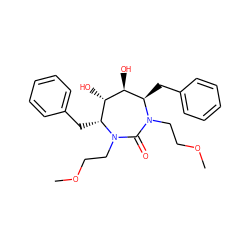 COCCN1C(=O)N(CCOC)[C@H](Cc2ccccc2)[C@H](O)[C@@H](O)[C@H]1Cc1ccccc1 ZINC000013604422