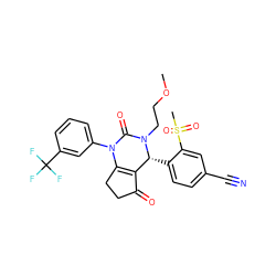 COCCN1C(=O)N(c2cccc(C(F)(F)F)c2)C2=C(C(=O)CC2)[C@H]1c1ccc(C#N)cc1S(C)(=O)=O ZINC001772650202