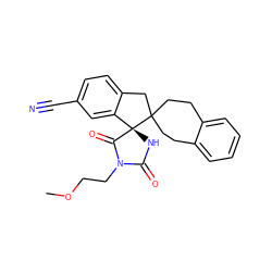 COCCN1C(=O)N[C@@]2(C1=O)c1cc(C#N)ccc1CC21CCc2ccccc2CC1 ZINC000150210113