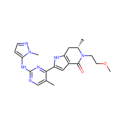 COCCN1C(=O)c2cc(-c3nc(Nc4ccnn4C)ncc3C)[nH]c2C[C@@H]1C ZINC001772624078