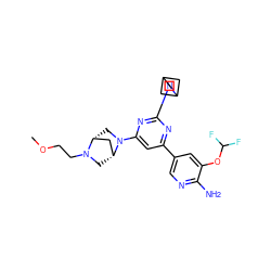 COCCN1C[C@@H]2C[C@H]1CN2c1cc(-c2cnc(N)c(OC(F)F)c2)nc(N2CC3CC2C3)n1 ZINC000653757354