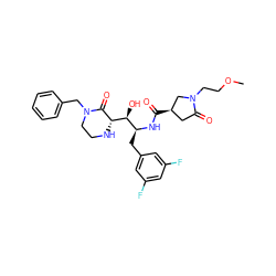 COCCN1C[C@H](C(=O)N[C@@H](Cc2cc(F)cc(F)c2)[C@H](O)[C@@H]2NCCN(Cc3ccccc3)C2=O)CC1=O ZINC000042890042