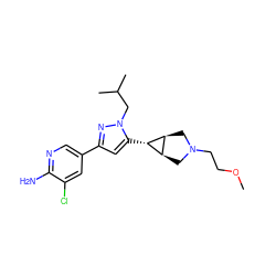 COCCN1C[C@H]2[C@@H](C1)[C@@H]2c1cc(-c2cnc(N)c(Cl)c2)nn1CC(C)C ZINC000148073100