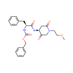 COCCN1CC(=O)[C@@H](NC(=O)[C@H](Cc2ccccc2)NC(=O)OCc2ccccc2)CC1=O ZINC000013819375