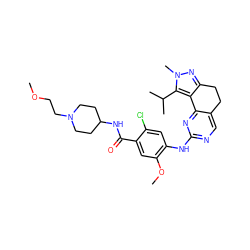 COCCN1CCC(NC(=O)c2cc(OC)c(Nc3ncc4c(n3)-c3c(nn(C)c3C(C)C)CC4)cc2Cl)CC1 ZINC000143091897