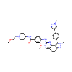 COCCN1CCC(NC(=O)c2ccc(Nc3ncc4c(n3)-c3c(nn(C)c3-c3ccc(-c5cnn(C)c5)cc3)CC4)c(OC)c2)CC1 ZINC000224950388