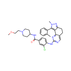 COCCN1CCC(NC(=O)c2ccc(Nc3ncc4c(n3)-c3c(nn(C)c3-c3ccccc3C)CC4)c(Cl)c2)CC1 ZINC000169702458