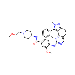 COCCN1CCC(NC(=O)c2ccc(Nc3ncc4c(n3)-c3c(nn(C)c3-c3ccccc3C)CC4)c(OC)c2)CC1 ZINC000169702442