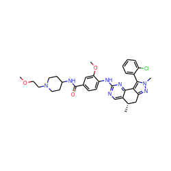 COCCN1CCC(NC(=O)c2ccc(Nc3ncc4c(n3)-c3c(nn(C)c3-c3ccccc3Cl)C[C@@H]4C)c(OC)c2)CC1 ZINC000169702412