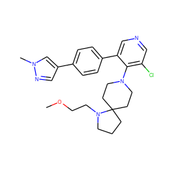 COCCN1CCCC12CCN(c1c(Cl)cncc1-c1ccc(-c3cnn(C)c3)cc1)CC2 ZINC000653844327