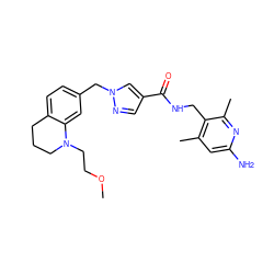 COCCN1CCCc2ccc(Cn3cc(C(=O)NCc4c(C)cc(N)nc4C)cn3)cc21 ZINC000114077831