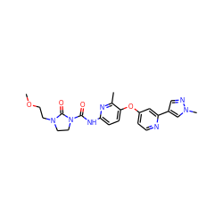 COCCN1CCN(C(=O)Nc2ccc(Oc3ccnc(-c4cnn(C)c4)c3)c(C)n2)C1=O ZINC000218639173