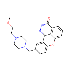 COCCN1CCN(Cc2ccc3oc4cccc5c(=O)[nH]nc(c3c2)c45)CC1 ZINC000043131444