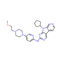 COCCN1CCN(c2ccc(Nc3ncc4c5ccncc5n(C5CCCC5)c4n3)nc2)CC1 ZINC000117684081