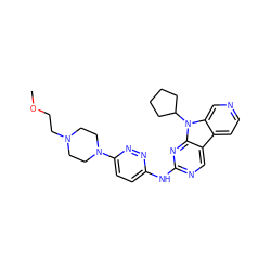 COCCN1CCN(c2ccc(Nc3ncc4c5ccncc5n(C5CCCC5)c4n3)nn2)CC1 ZINC000117687029