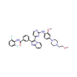 COCCN1CCN(c2ccc(Nc3nccc(-c4c(-c5cccc(C(=O)Nc6c(F)cccc6F)c5)nc5ccccn45)n3)c(OC)c2)CC1 ZINC000165100103