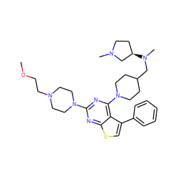 COCCN1CCN(c2nc(N3CCC(CN(C)[C@@H]4CCN(C)C4)CC3)c3c(-c4ccccc4)csc3n2)CC1 ZINC000653680463