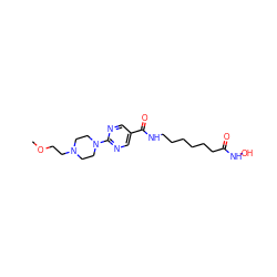 COCCN1CCN(c2ncc(C(=O)NCCCCCCC(=O)NO)cn2)CC1 ZINC000118356285