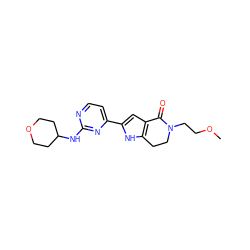 COCCN1CCc2[nH]c(-c3ccnc(NC4CCOCC4)n3)cc2C1=O ZINC001772580502