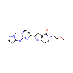 COCCN1CCc2[nH]c(-c3ccnc(Nc4ccnn4C)n3)cc2C1=O ZINC001772656537