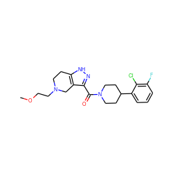 COCCN1CCc2[nH]nc(C(=O)N3CCC(c4cccc(F)c4Cl)CC3)c2C1 ZINC001772641625