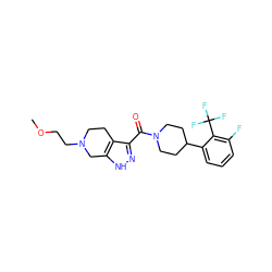 COCCN1CCc2c(C(=O)N3CCC(c4cccc(F)c4C(F)(F)F)CC3)n[nH]c2C1 ZINC001772587184