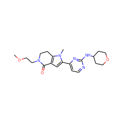 COCCN1CCc2c(cc(-c3ccnc(NC4CCOCC4)n3)n2C)C1=O ZINC001772623598